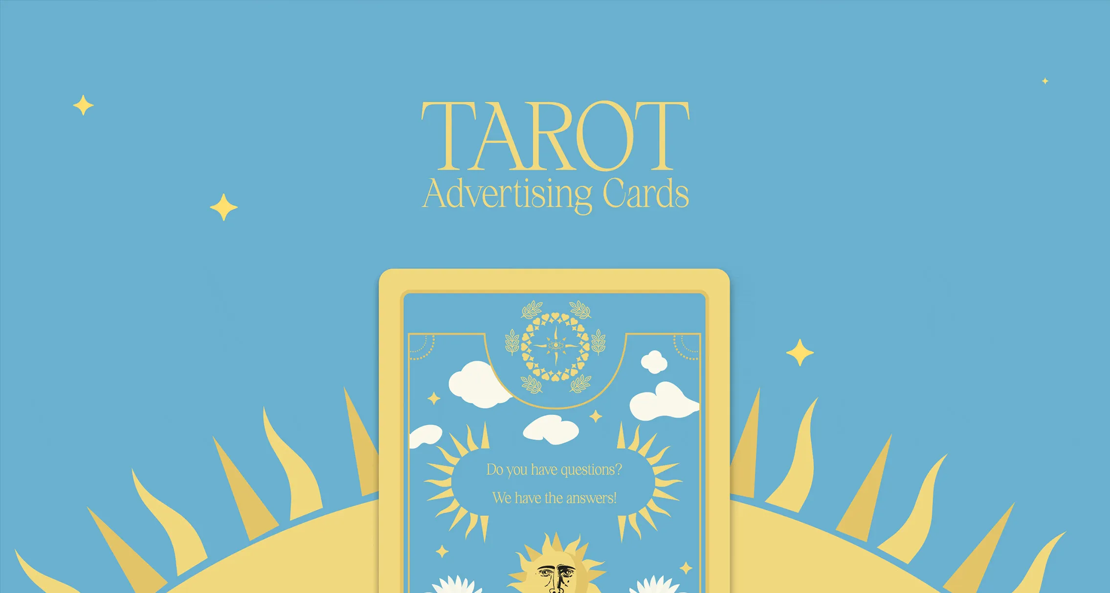 Tarot theme logo and advertising cards